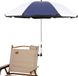 Merkloos Parasol verstelbare klem UPF 50+ met parapluklem voor stoel - terrasstrand golfterrasrolstoel (wit/blauw)