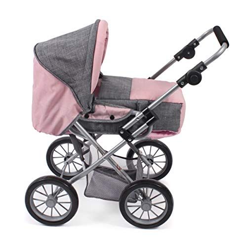 BAYER CHIC 2000 Combi poppenwagen LENI Melange grijs-roze