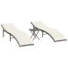 VidaXL Ligstoelen 2 stuks met tafel poly rattan bruin