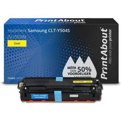 PrintAbout Huismerk CLT-Y504S Toner Geel | Compatibel met Samsung