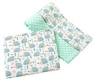 Kinderdeken Medi Partners Kinderdeken met kussen 100% Katoen Minky Grote Bilaterale Set 75x100 + 35x30cm Multifunctioneel Wieg en Kinderwagen