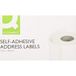 Q-Connect Zelfklevende adreslabels, 89 x 36 mm, rol met 250 stuks pak van 180