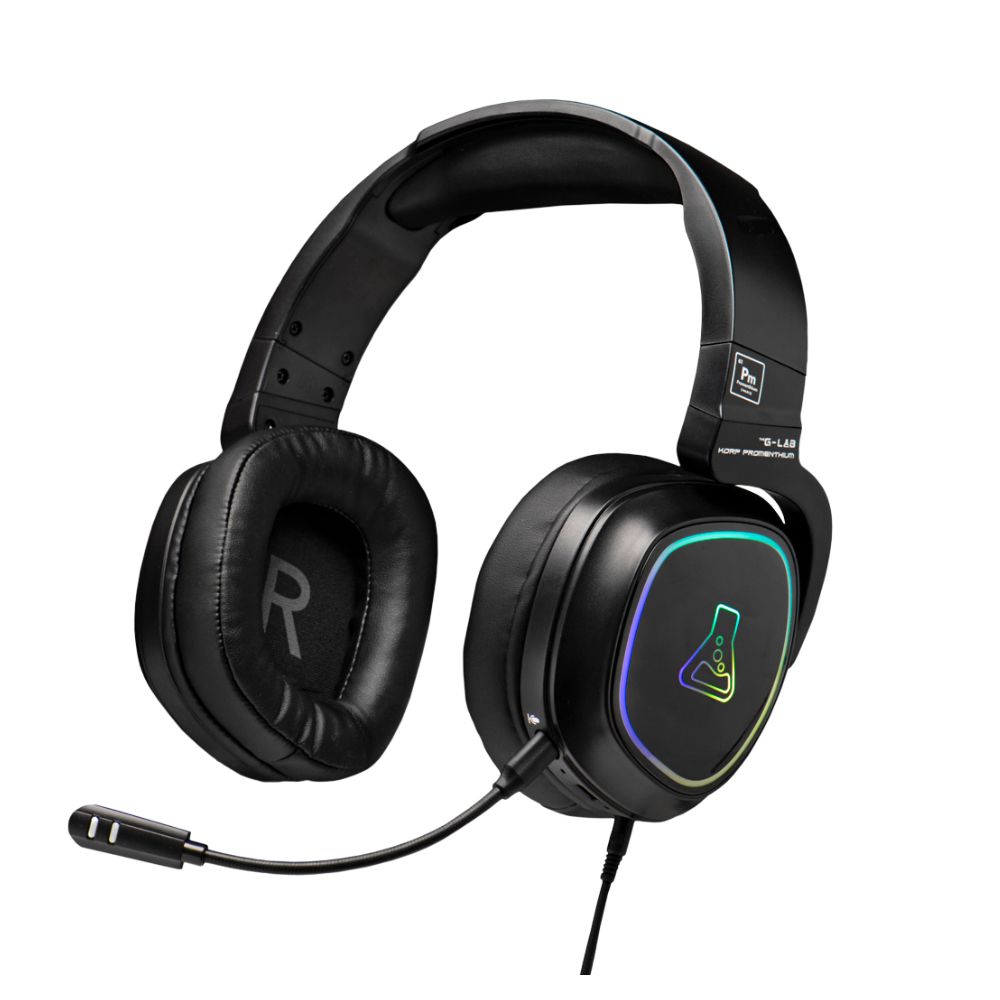 The G-Lab Korp Promenthium Headset Bedraad en draadloos Hoofdband Gamen Bluetooth Zwart