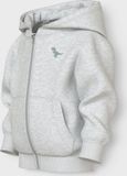 NAME IT NMMVALON LS NREG SWE CARD WH UNB Jongens Sweater Grijs Gemêleerd Katoen/Polyester Maat 98