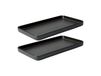 Aida Plat Raw 18x34 cm Lot de 2 Noir titane