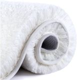 VANZAVANZU Tapis de bain antidérapant Tapis de bain épaissi Tapis de bain doux Tapis de bain moelleux Microfibre Tapis de bain, super absorbant, lavable en machine, séchage rapide - 40 x 60 cm (Blanc)