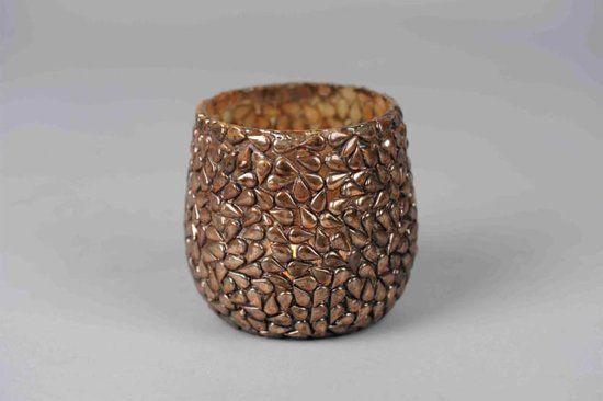 Rasteli - GLAZEN VOTIEF KISHTI PEARL BRONZE - 10CM
