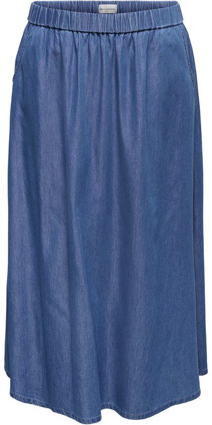 ONLY CARMAKOMA Lange Denim Rok Blauw Maat 46