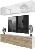 B BELINI GROUP BELINI Wandmeubel Milano 6 200 cm Wit/Sonoma Eiken