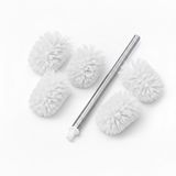 Merkloos Relaxdays WC-borstelset 35,5x8 cm 6-delig wit/zilver