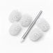 Merkloos Relaxdays WC-borstelset 35,5x8 cm 6-delig wit/zilver