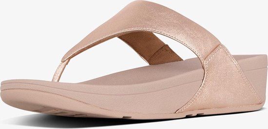 FitFlop Lulu Toe Leather Slippers - Rose Gold - Women's Size 41