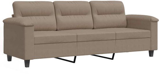 vidaXL Driezitsbank 180 cm microvezelstof taupe