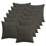 vidaXL Kussensloop 12 pcs ALMELO Antracietkleurig 45 x 45 cm corduroy