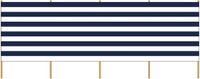 Gebro Strand en camping windscherm - PE plastic - gestreept wit/blauw - 3,75 meter x 150 cm