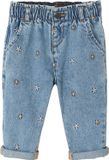 Vertbaudet Mom jeans met borduursel voor babymeisjes