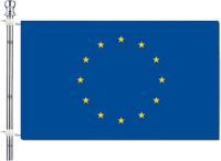 Merkloos / Sans marque Europa Vlaggenstok/vlaggenmast set - incl vlag van Europa - 90 x 150 cm - aluminium - 183 cm