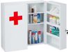Merkloos Relaxdays Medicijnkastje Afsluitbaar - 11 Vakken - Staal - 53,5 x 53 x 19 cm - 2 Deuren - Wit-Rood