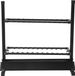Porte-canne à pêche - Présentoir autoportant - Pour 24 cannes - Alliage d'aluminium - Compartiments de rangement intégrés - EVA/ABS/Nylon - Noir
