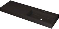 Wastafel INK Momento Wastafel Quartz Wasbak Rechts met 1 Kraangat - 1400x450x90 mm - Quartz Zwart