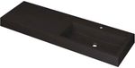 Wastafel INK Momento Wastafel Quartz Wasbak Rechts met 1 Kraangat - 1400x450x90 mm - Quartz Zwart