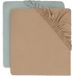 Jollein Baby - Hoeslaken Wieg Jersey 40/50x80/90cm - Babybed - Zacht Katoen - 2 Stuks - Sea Green/Biscuit