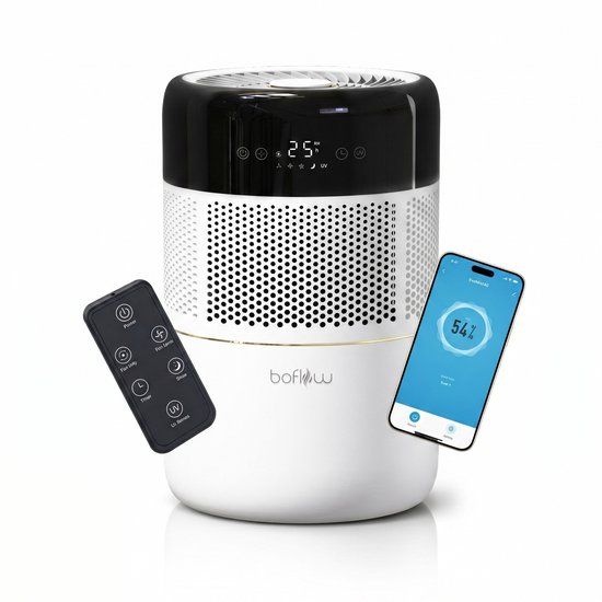 BoFlow® EvoMist40 Luchtbevochtiger - Top Filling - 3-in-1: Luchtbevochtiger met Filter, UV-lamp en Aromatherapie