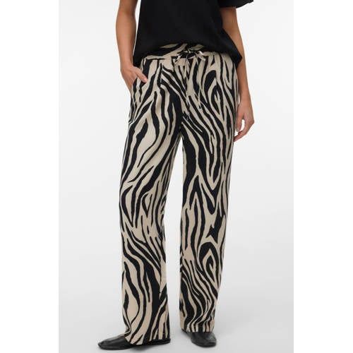 VERO MODA regular waist casual broek met linnen