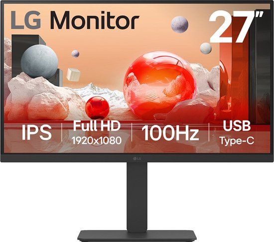 LG 27BA750 - 27 inch Monitor - 1920 x 1080 - IPS - 100 Hz - Zwart