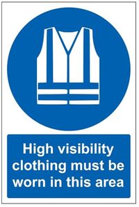 V Safety VSafety High Visibility Kleding moet gedragen worden in dit gebied PPE Sign - 200mm x 300mm - Zelfklevende Vinyl