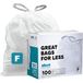 Plasticplace TRA155WH Code F Compatibel (100 Count) │ Wit Trekkoord Vuilnis, Liners 6,5 Gallon/25 Liter │ 21 "x 20"