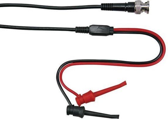 Velleman COAXKABEL 1m - BNC MANNELIJK + 2 MINIATUUR KLEMTESTPENNEN