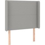 Tête de lit en tissu gris 103x16x118/128 cm