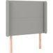 Tête de lit en tissu gris 103x16x118/128 cm