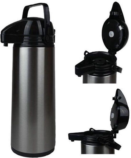 Haushalt 26126 - Thermoskan met pomp - thermosfles - 1.9 liter - RVS