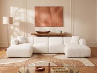 Vente-unique Fauteuil in witte boucléstof van Maison Céphy POGNI