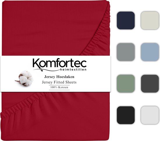Komfortec Jersey Hoeslaken - 140x200 cm - Rood