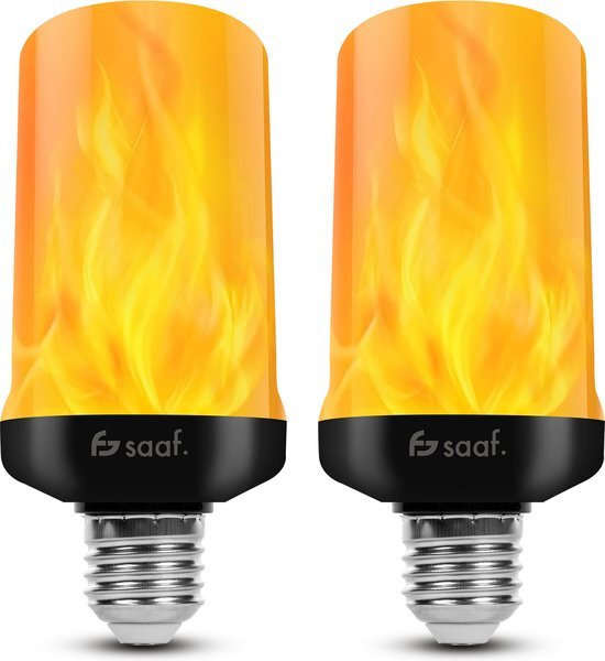 Saaf LED Sfeerlampen - 2 stuks - E27 - Vlamverlichting voor Woonkamer, Slaapkamer, Buiten - Warm Licht