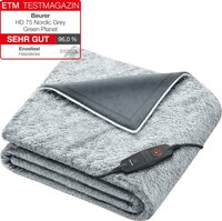 Beurer HD 75 Elektrische Deken - 180x130 cm - Nordic Grey - Fleece - 6 Warmtestanden - Automatische Uitschakeling