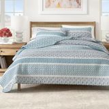 Great Bay Home Kadi Blue Collection Omkeerbaar Beddengoedset, 3-delig, Full/Queen