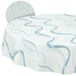 Wasdoek tafelkleed, afwasbaar, onderhoudsvriendelijk, waterafstotend, lotuseffect, voor buiten, tuintafelkleed, golven, blauw, rond, 140 cm, snijrand