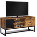 Idmarket - Meuble Tv 110 Cm Chicago 2 Tiroirs Avec Placard Design Industriel