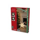 Konstsmide Grijze 3D papieren ster, incl. aansluitkabel met aan/uit schakelaar en dimmer, 1 warm witte diode, 12V, binnen, 3,6W, witte kabel - 5981-310FSC