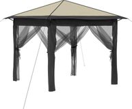 vidaXL Tuinpaviljoen met 4 zijwanden 2,6 x 2,6 m Crème en Antraciet