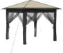 vidaXL Tuinpaviljoen met 4 zijwanden 2,6 x 2,6 m Crème en Antraciet