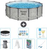 Bestway Rond Steel Pro MAX Zwembad - Steenprint - 427 x 122 cm