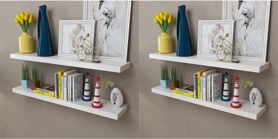 vidaXL Wandplanken 4 stuks 100 cm wit