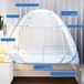 Tente de protection anti-moustiques pliable et portable avec double porte, 150 x 200 cm - Bordure bleue