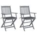 VidaXL Fauteuils de jardin 2 pièces avec coussins acacia anthracite