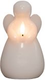 Anna's Collection LED kaars engel - wit - 14 x 8 cm - met timer